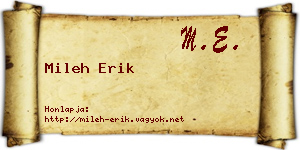 Mileh Erik névjegykártya